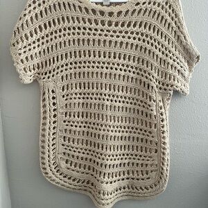 Chico's Natural Crochet Knit Top
